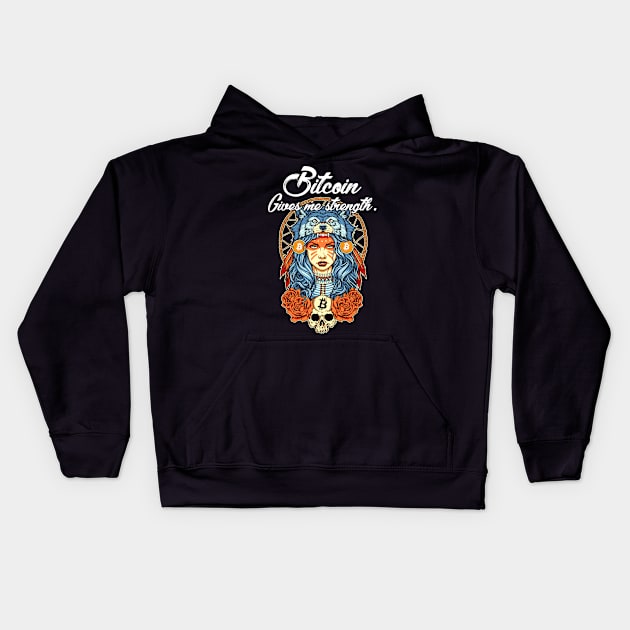 Modern Bitcoin Shaman Kids Hoodie by CryptoTextile